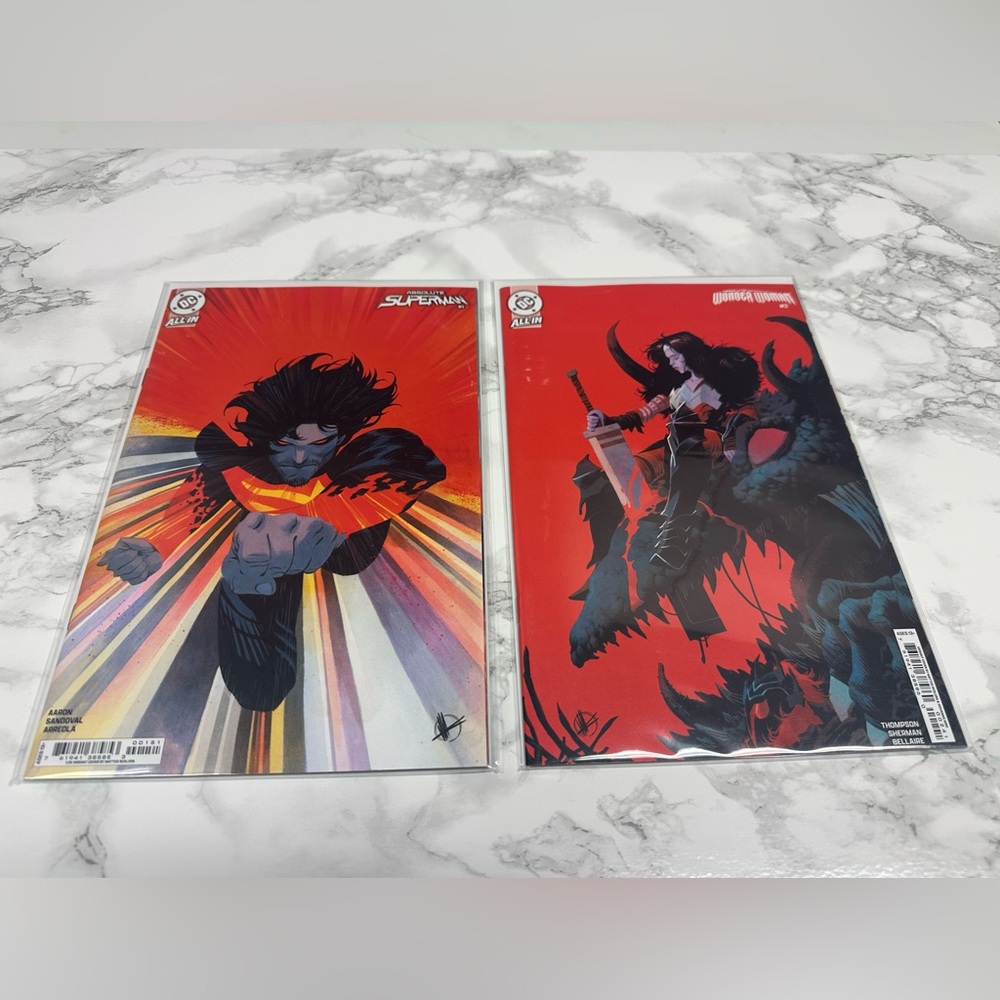 All In Superman #1 and Wonder Woman #2 Comics